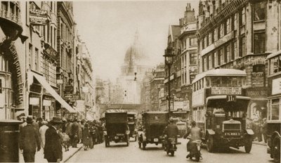 Fleet Street nel 1926 da English Photographer